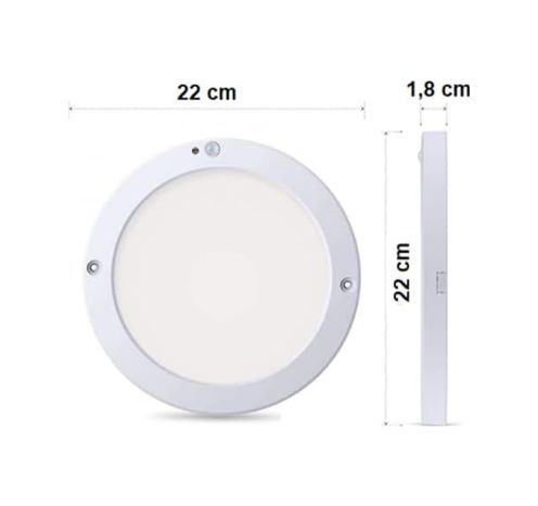 Diğer 57855210123762880184975 20W Gece Gündüz Sensörlü Sıva Üstü Tavan Armatür Cata Bologna Slim Kasa Panel Led Armatür 2100 Lm Beyaz Işık Açık Lacivert