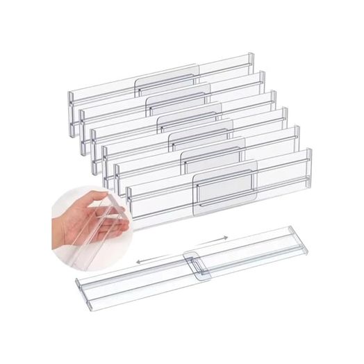 Diğer 57855210124882880184975 Akrilik Çekmece Bölücü Organizer, Şeffaf, Teleskopik Ayarlanabilir 30 50 Cm, Kaymaz Uçlu, Mutfak, Dolap, Banyo Ve Ofis İçin 4 Açık Gri