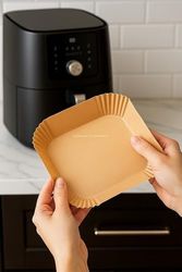 Diğer 57855210126399080184975 Airfryer Pişirme Kağıdı, Fritöz Yağlı Kağıdı, Yanmaz Kağıt 50 Adet Kare 50 X 22