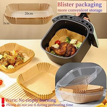 Diğer 57855210126582380184975 Sıcak Hava Fritözleri İçin Fırın Kağıdı, 100 Adet Airfryer Pişirme Kağıdı, Yapışmaz, Yağa Dayanıklı, Suya Dayanıklı Hava Fritözü, Tek Kullanımlık Parşömen Kağıdı, Fırın Ve Mikrodalga İçin 50 X 22
