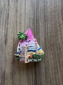 Diğer 57855210126722780184975 Antalya Buzdolabı Magneti, Renkli Dekoratif Şehir Temalı El Yapımı Turistik Hediyelik Eşya
