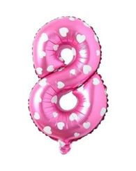 Diğer 57855210127383580184975 8 Rakamlı 16 İnç Pembe Kalpli Folyo Balon 36 Cm Pembe 256