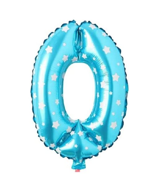 Diğer 57855210127386780184975 0 Rakamlı 16 İnç Mavi Yıldızlı Folyo Balon 36 Cm Mavi 256