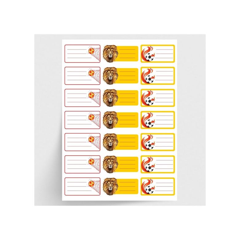 Diğer 57855210128121080184975 Sarı-Kırmızı İsimlik Okul Etiketi, Sticker Seti, 420 Adet