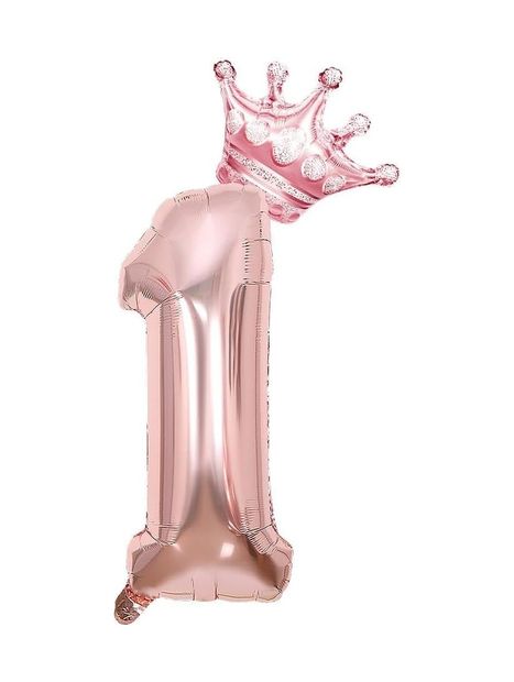 Diğer 57855210128151280184975 Rose Gold 1 Rakam Folyo Ve Kral Tacı Folyo Balon 256