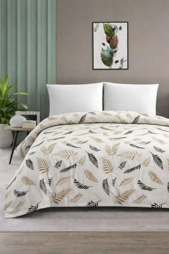 Diğer 57855210131925680184975 Çift Kişilik Pike Yatak Örtüsü%100 Pamuk 220X230 Siyah Tüy Açik Gri