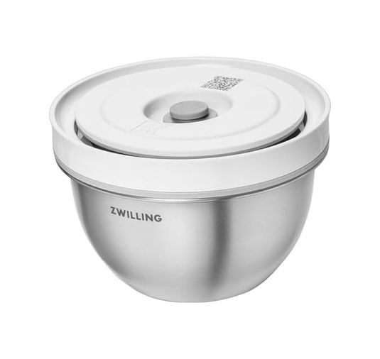 Diğer 57855210134421580184975 Fresh & Save Bowls Vakumlu Saklama Kabı, S, 12 Santimetre, Paslanmaz Çelik, Metalik Gri Açık Ahşap
