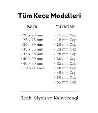 Diğer 57858324438943399283959 Kahverengi 18 Adet Yapışkanlı, Masa, Koltuk Altı Parke Koruma Keçesi, Yuvarlak, 3,5 Cm Abanoz - Beyaz