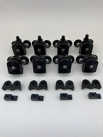 Diğer 57858324439470899283959 Cam Duşakabin Tekerleği Metal Ayaklı Siyah Plastik 8'li Tam Set Ahşap