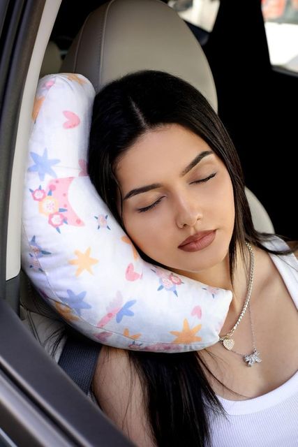Diğer 57858324440190399283959 Seyahat Boyun Yastığı Ortopedik Araba Otobüs Uçak Yolculuk Yastığı Yıldız Desen 30 X 10 Kurtçuk Yastık Yıldız Açık Indigo