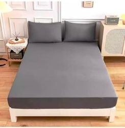 Diğer 57858324440431899283959 Ezgi Renkli%100 Pamuklu Penye Lastikli Çarşaf, 180 X 200 Cm Abanoz