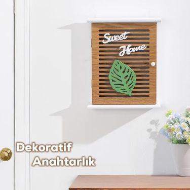 Diğer 57858324440486999283959 2069 Duvara Montajlı Dekoratif Anahtarlık Dolabı - Duvar Askılı Anahtar Saklama Kabini 21X25,5Cm Açık Mavi