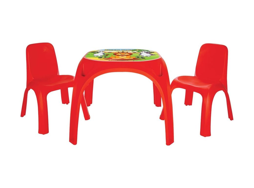 Diğer 57858324440540399283959 Masa İki Sandalyeli Kırmızı Abanoz - Beyaz