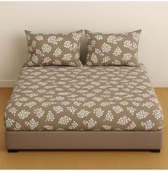 Diğer 57858324441099399283959 Çift Kişilik Desenli Lastikli Çarşaf Seti 160X200 Cm + 2 Adet Yastık Kılıfı 50X70 Açık Altın