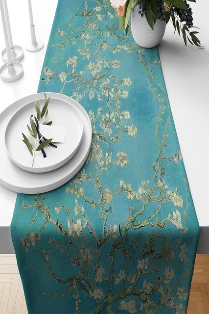 Diğer 57858324441243999283959 Pelangi Çiçek Açan Ağacı Leke Tutmaz Kumaş Salon Mutfak Masa Değişik Ranır Modelleri Mavi 43 X 43 Acı Kahverengi