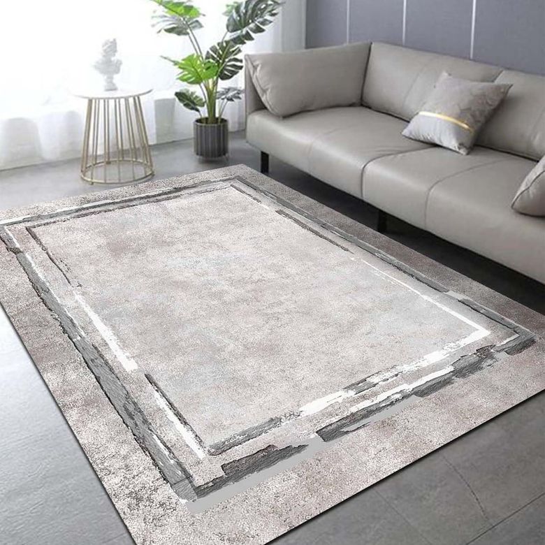 Diğer 57858324441781199283959 Dizayn Lareny Desenli Kadife Pamuk Tabanlı Yıkanabilen Kaydırmaz Antibakteriyel Salon Halısı 160X230 1