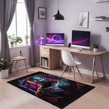 Diğer 57858324441791299283959 Bater Kadife Oyuncu Odası Halısı Kaymaz Pamuk Tabanlı Yıkanabilir Antibakteriyel Gamer, Gaming Halısı 120X180 1