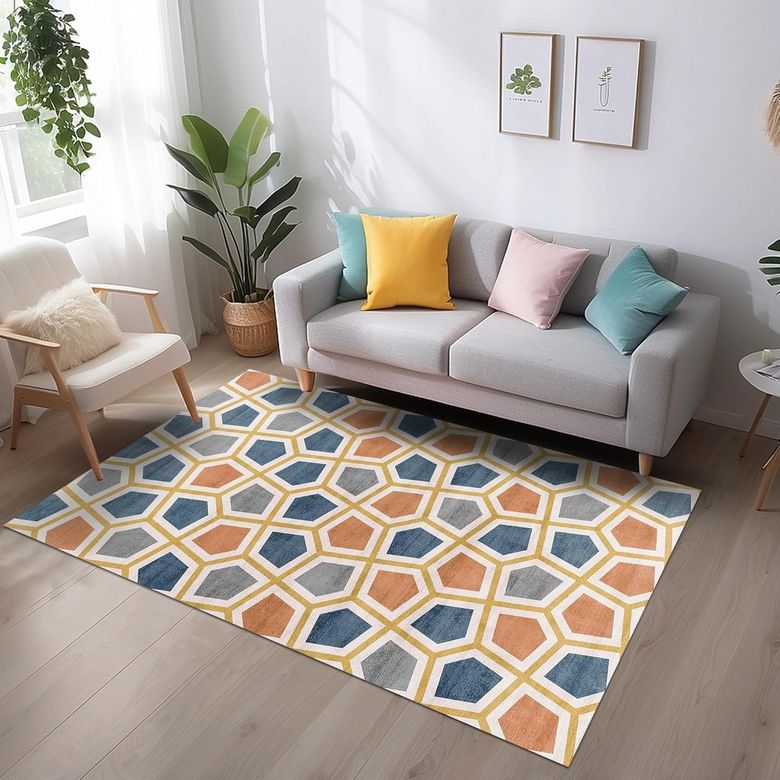 Diğer 57858324441798299283959 Arevs Modern Şönil Kaymaz Doğal Pamuk Tabanlı Yıkanabilir Antibakteriyel Çevre Dostu Salon Halısı 100X150 1