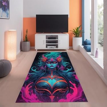 Diğer 57858324441818499283959 Vamps Kadife Oyuncu Odası Halısı Kaymaz Pamuk Tabanlı Yıkanabilir Antibakteriyel Gamer, Gaming Halısı 120X180 1