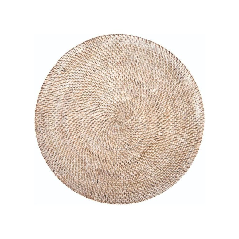 Diğer 57858324441827499283959 Tıseco Set De Table Rond Rotin Blanc Acı Kahverengi