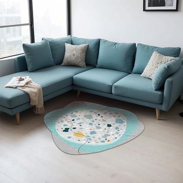 Diğer 57858324441858299283959 Mazar Şönil Kaymaz Pamuk Tabanlı Yıkanabilir Antibakteriyel Asimetrik Salon Halısı 140X140 1