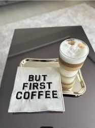 Diğer 57858324441920899283959 Mia But First Coffee Desenli Kokteyl Peçete Acı Kahverengi