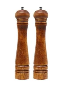 Diğer 57858324442058899283959 Doğal Ahşap Gövdeli Öğütücü Seramik Bıçaklı Baharat Ve Tuz Değirmeni 27 Cm 2 Adet Açık Gri
