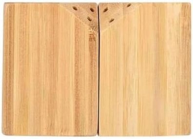 Diğer 57858324442281799283959 2'li Bambu Tuzluk Ve Baharatlık Seti Mıknatıslı Pratik Ahşap Tasarım Kesik Kare 1