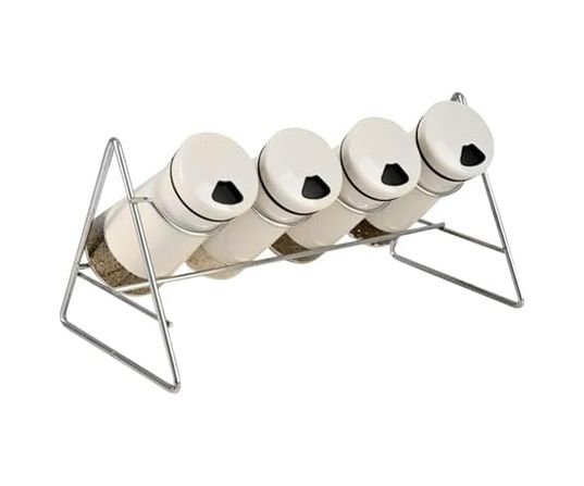 Diğer 57858324442420399283959 Setabıanca Stag-302 Kitchen Baharat Seti Stand Krem, 4Lü 1