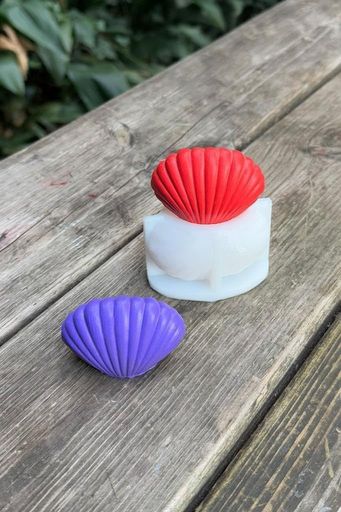 Diğer 57858324442670799283959 Deniz Kabuğu 3D Mum Kalıbı Silikon Açık Mavi