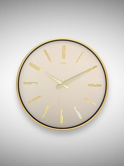 Diğer 57858324442801999283959 Galaxy 717-A-1 Serisi Klasik Rakamlı Metal Görünümlü Sessiz Akar Modern Duvar Saati 40 Cm Açık