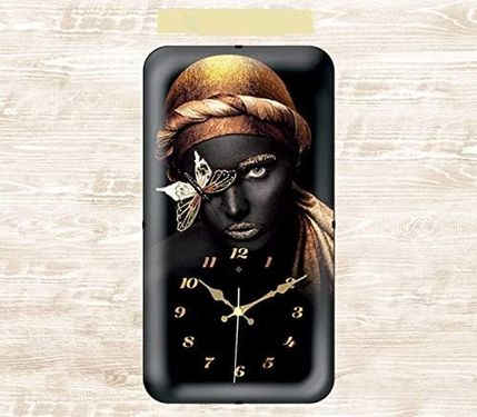 Diğer 57858324442815899283959 Galaxy Bombeli Camlı Afrikalı Kadın Saat, Çok Renkli, 26X47Cm Açık