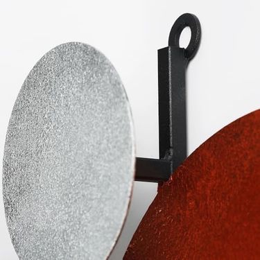 Diğer 57858324442827699283959 Muyika Pavimento Hand Made Metal 48X44Cm Sessiz Mekanizmalı Dekoratif Renkli Duvar Saati Mds-R Myk2097-1 Açık
