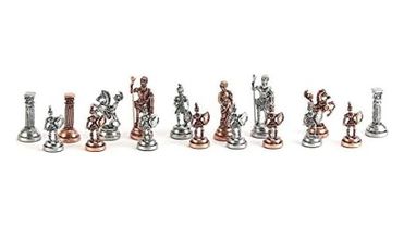 Diğer 57858324442866899283959 Orta Boy Metal Roma Satranç Taşı Antik Açık Ahşap