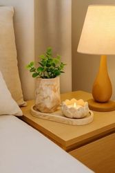 Diğer 57858324442898399283959 Marble 3 Lü Dekor Set Modern & Şık Tasarım Açık Gold