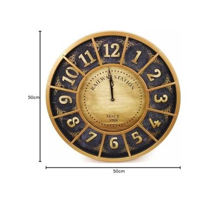 Diğer 57858324442900799283959 Galaxy Old Town Serisi Bölme Kadranlı Duvar Saati 50 Cm Renk Açık