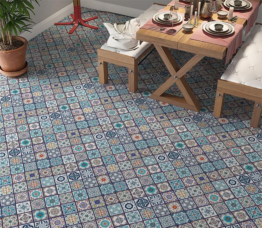Diğer 57858324443083899283959 Yer Kaplama Zemin Kaplama Folyosu 65X130 Cm Talevera Dörtgen