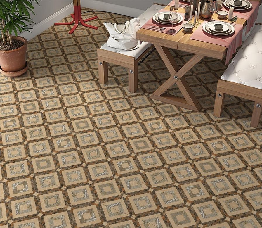 Diğer 57858324443105399283959 Yer Kaplama Zemin Kaplama Folyosu 65X130 Cm Geometric Floor