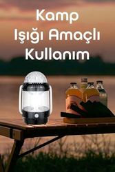 Diğer 57858324443108599283959 Şarjlı Rgb Projeksiyon Gökyüzü Gece Lambası Kamp Feneri Işıldak Powerbank Özellikli Pilli .
