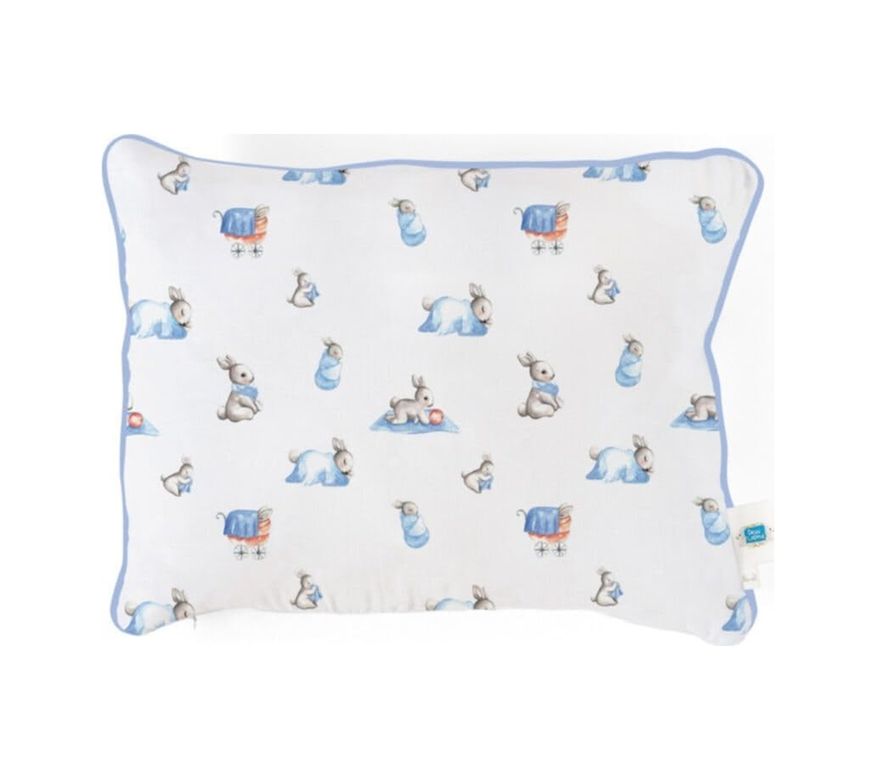 Diğer 57858324443164499283959 Deux Lapıns%100 Pamuk Müslin Bebek Yastığı, 35X45 Cm Bebe Lapin Açık Indigo