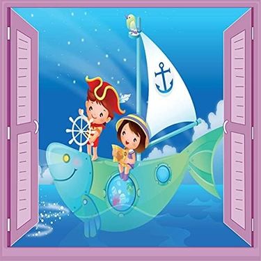 Diğer 57858324443221199283959 Çocuk Odası Bebek Odası Pencere Poster Duvar Kağıdı Kaptan Acı Kahve