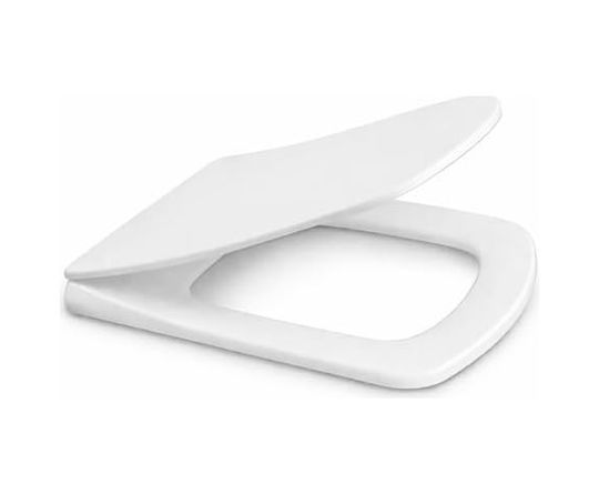 Diğer 57858324443252299283959 Kare Slim Ultra İnce Yavaş Kapanan Klozet Kapağı, Soft Close Sessiz Mekanizma, Kaymaz Tabanlı Sabit Duruş, Dayanıklı Durolast Malzeme, Kolay Montajlı Uyumlu Wc Kapak, Hijyenik Ve Uzun Ömürlü Açık Ahşap