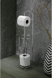 Diğer 57858324443286799283959 Ayaklı Wc Kağıtlı Yedek Kağıt Hazneli Tuvalet Kağıtlığı Yuvarlak Krom Acı Kahve