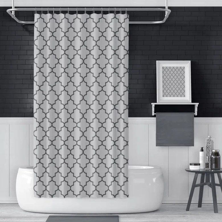 Diğer 57858324443295399283959 Banyo Perdesi 1X110X200 Tek Kanat Duş Perdesi Halka Li Duşakabin Perdesi 2111 Açık Bej