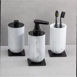 Diğer 57858324443345499283959 Diş Fırçalığı Mermer Deseni/siyah Renk 143X75X75 Mm Açık Ahşap