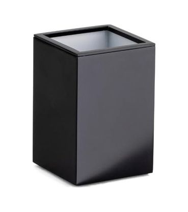 Diğer 57858324443352499283959 Tezgah Üstü Mat Siyah Diş Fırçalık 100X60X60 Mm Açık Ahşap