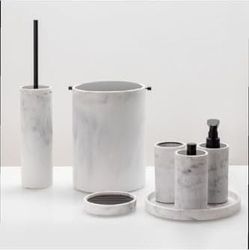 Diğer 57858324443388699283959 Diş Fırçalığı Mermer Deseni/siyah Renk 127X73X73 Mm Açık Ahşap