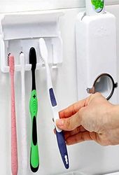 Diğer 57858324443412099283959 Diş Macunu Sıkma Makinesi Fırça Tutucu Macun Sıkacağı 5Li Fırçalı Açık Ahşap