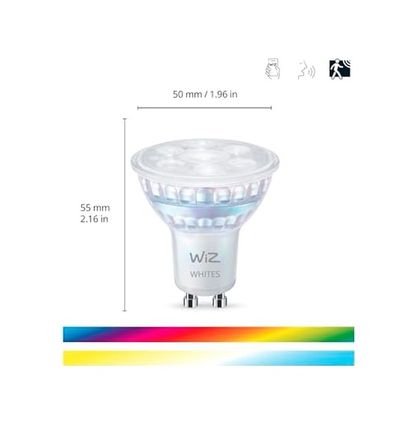 Diğer 57858324443414699283959 Wiz Rgb Spot Ampul 50W Gu10 Cam Açık Gri