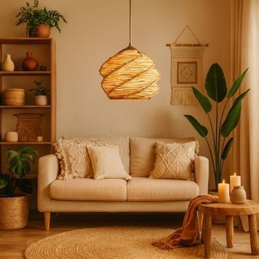 Diğer 57858324443491899283959 Primante Handmade Tekli Sarkıt Natural El Yapımı, Modern, Doğal Dokulu Aydınlatma 20-37 Cm E27 Duy Uyumlu Metal Gövde Açık Gri